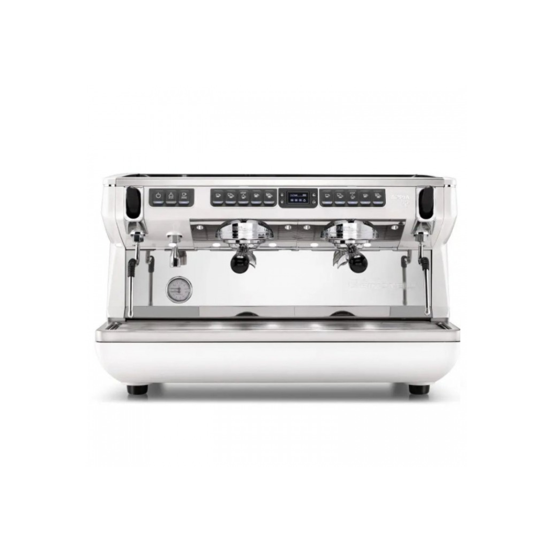 Nuova Simonelli Appia Life 2 Group Timer Espresso Machine White front view