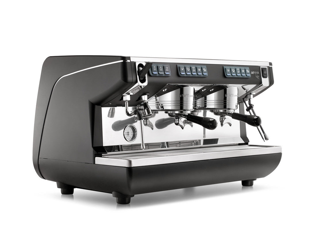 Nuova Simonelli Appia Life 2 Group Volumetric Espresso Machine Black angle view