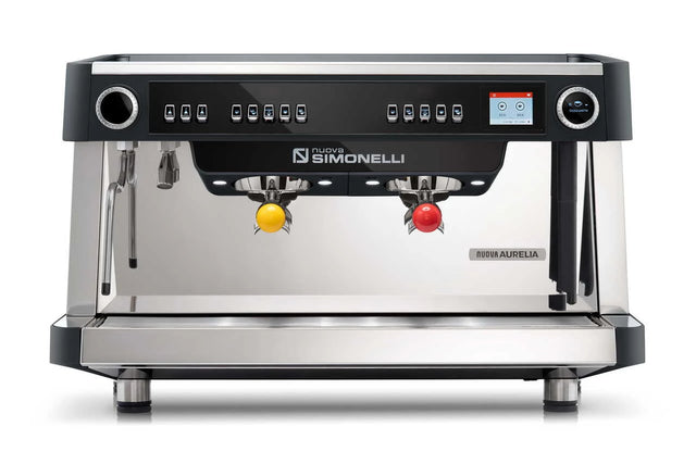 Nuova Simonelli Nuova Aurelia 2 Group Volumetric XT Espresso Machine front view with E-Milk and C-Automation