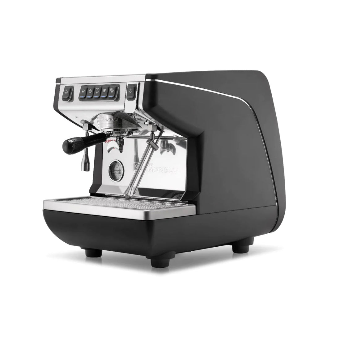 Nuova Simonelli Appia Life 1 Group Volumetric Espresso Machine Black left angle view