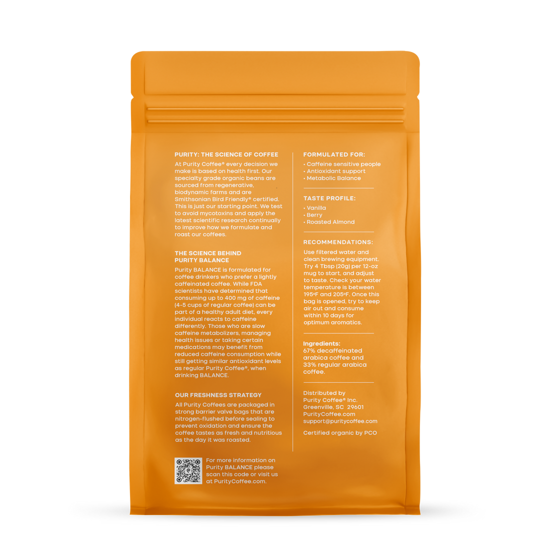 PURITY ²/₃ Decaf Whole Bean Coffee (12 oz)