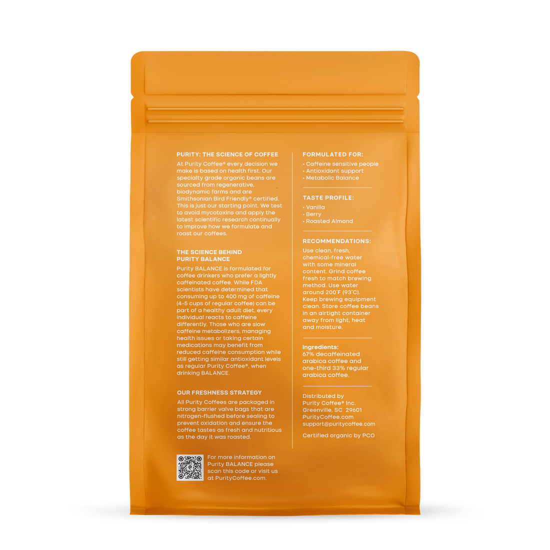 PURITY ²/₃ Decaf Whole Bean Coffee (12 oz)