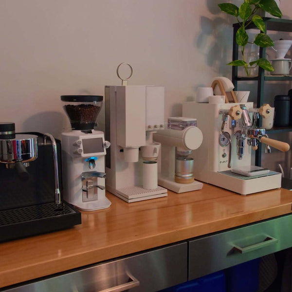 White E64 WS in a home grinder lineup