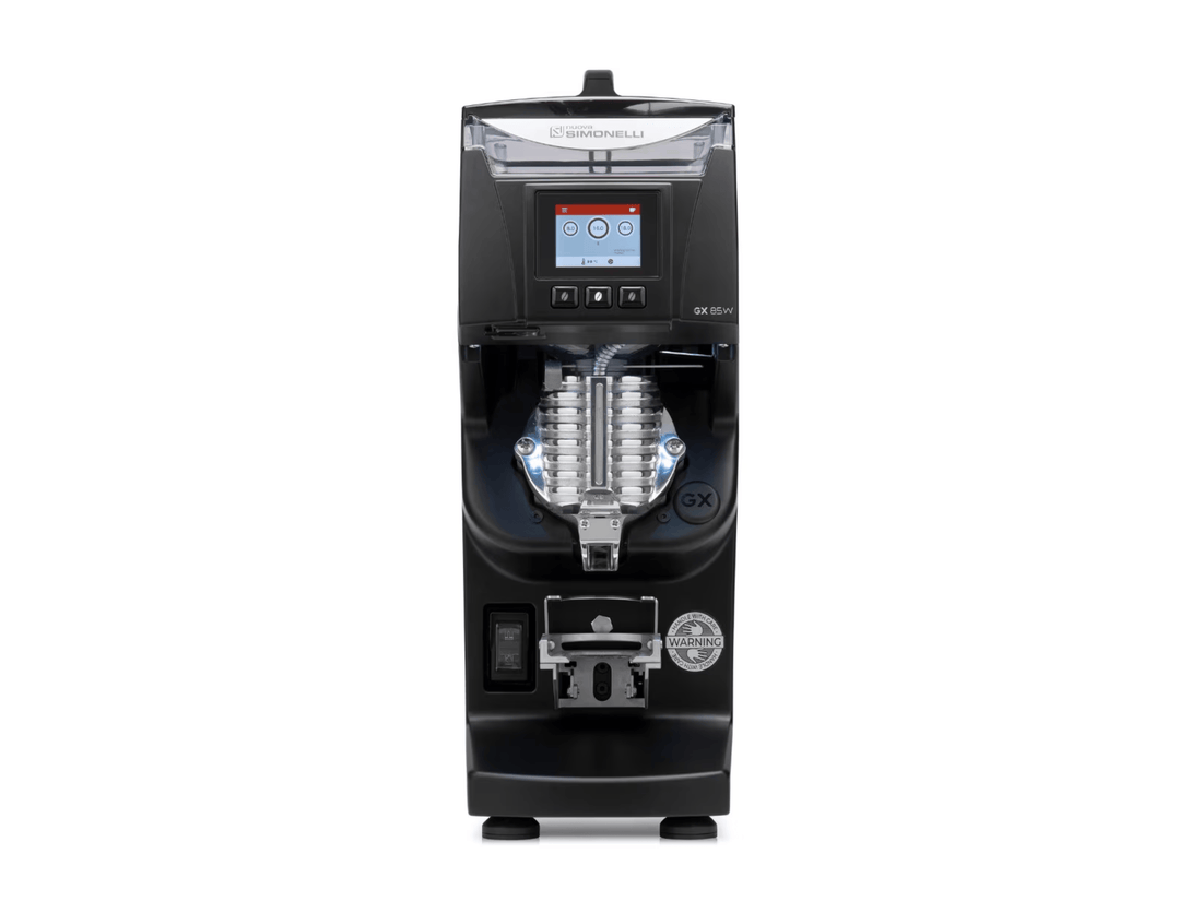 Nuova Simonelli Mythos GX 85 W Gravimetric Espresso Grinder Black front