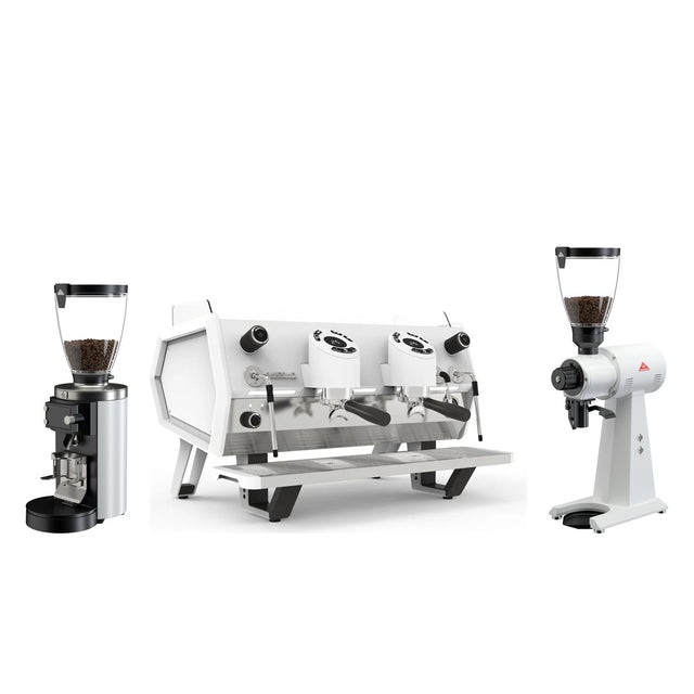 Sanremo D8 2 Group, Mahlkonig E65W GbS & EK43 Cafe Bar Bundle White