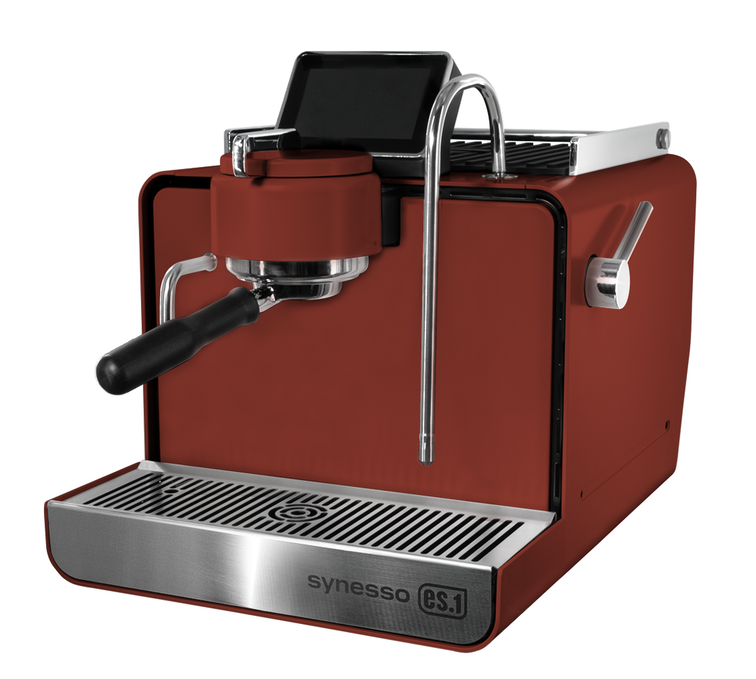 Synesso ES.1 Dual Boiler Espresso Machine Red front three-quarter view